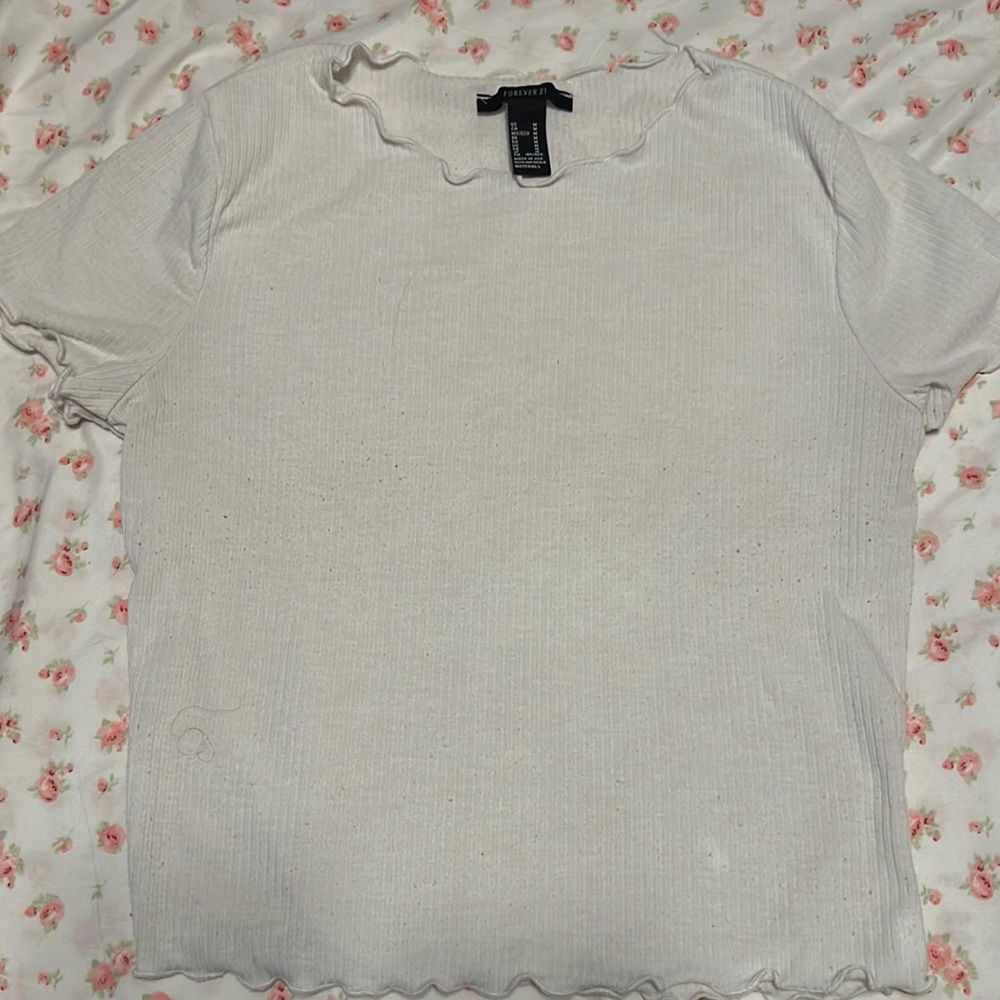 Plan white crop top
